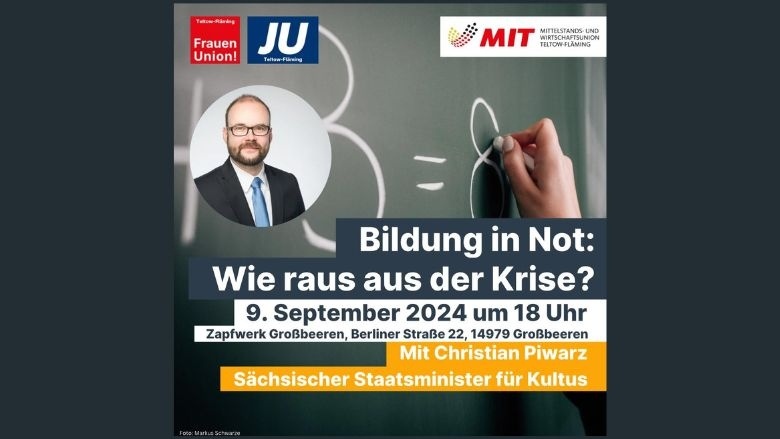 Staatsminister Christian Piwarz - Bildung in Not